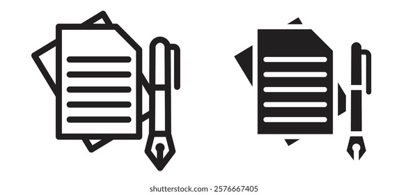 Wills and trusts icons in outline and stroke versions