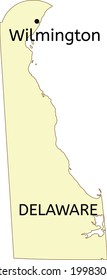Wilmington City Location On Delaware State Map