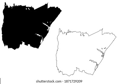 Wilmington City, North Carolina (United States cities, United States of America, usa city) map vector illustration, scribble sketch City of Wilmington map
