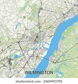 Wilmington, Delaware, United States map poster art