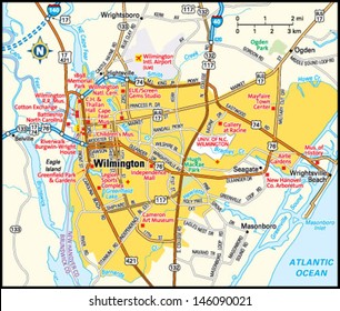 Wilmington, North Carolina area map