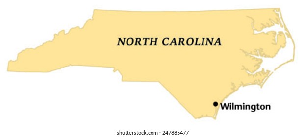 Wilmington, North Carolina locate map