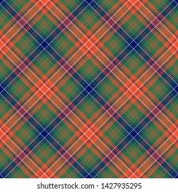 Wilson Ancient Tartan. Seamless pattern for fabric, kilts, skirts, plaids. Diagonal cell