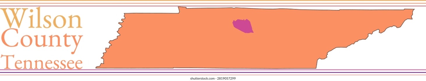 Wilson County Tennessee Highlighted on State Map