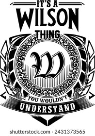 Wilson last name desing for screen printing on t-shirts