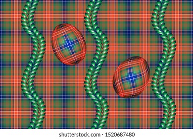 Wilson tartan pattern and coloring for Easter background