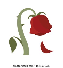 Wilted Dying Rose Vector Emoji Illustration Stock Vector (Royalty Free ...