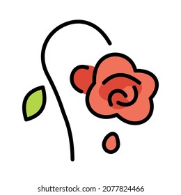 Icono de flor silvestre emoji ilustración vectorial aislada