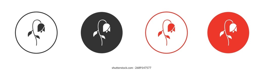 Ícone de flor murcha Logotipos. Modelo de design de ícone de vetor plano