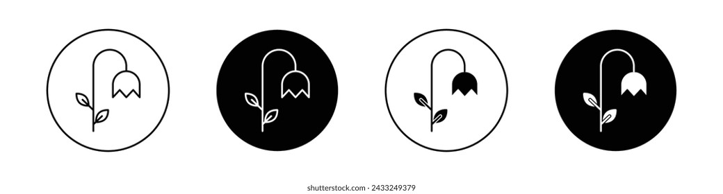 Wilted Flower Icon Set. Plant death and wither vector symbol in a black filled and outlined style. Fading Beauty Sign.