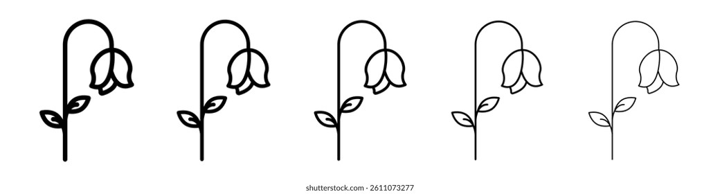 Wilted Flower icon Symbol mark in Outline style