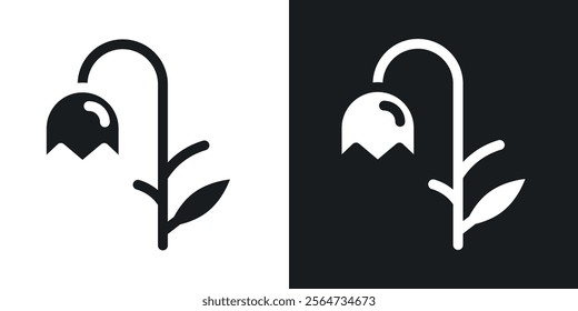 Wilted flower icons in flat syle