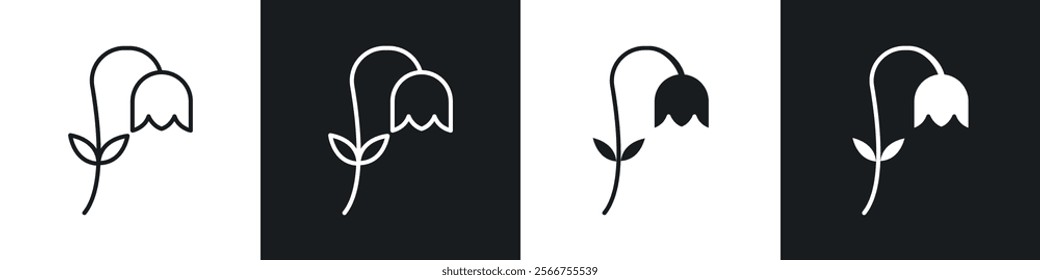 Wilted flower icons in Thin line black color. flat simple vector symbols illustration.