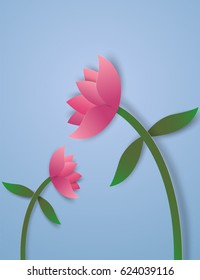 Wilted flowers, paper art style