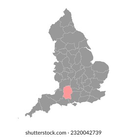 Wiltshire map, ceremonial county of England. Vector illustration.