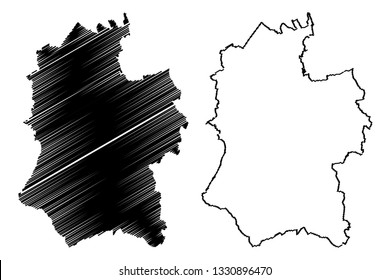 Wiltshire (United Kingdom, England, Non-metropolitan county, shire county) map vector illustration, scribble sketch Wiltshire map