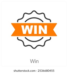 Win and achievement icon concept