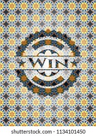 Win arabesque emblem background. arabic decoration.