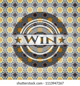  Win arabesque style badge. arabic decoration.