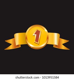 Win Badge - Gold Ribbon - Mobile Game Graphic Assets