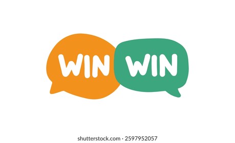 Win Win. Badge, icon, logo vector design illustration on white background