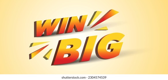Win Big, Shopping 3d Typography Vector Design Template