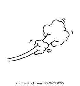 win blow blown symbol or icon hand drawn doodle set vector illustration 