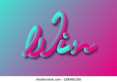 Win Calligraphic 3d Pipe Style Text Vector illustration Design.
