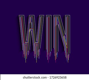 Win Calligraphic line art Text shopping poster vector illustration Design.