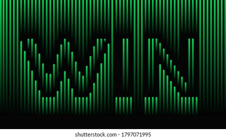 Win Calligraphic line art Text poster vector illustration Design.