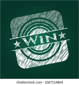  Win chalkboard emblem on black board