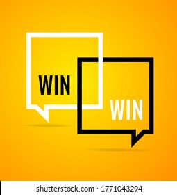 Win Win Concept Square Banner Poster Flyer for Web Landing Page Template and Mobile App. Vector illustration