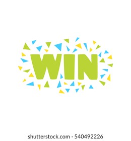 Gewinnen Sie Gratulation Sticker mit Confetti Design-Vorlage für Video-Game gewinnt Finale