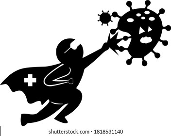 Win coronavirus (covid-19) vector illustration. Let's fight coronavirus pictogram.