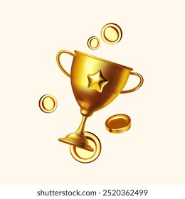 Vença a taça com moedas voadoras. Conquiste a vitória da competição. Jogos de azar. Vitória no jogo