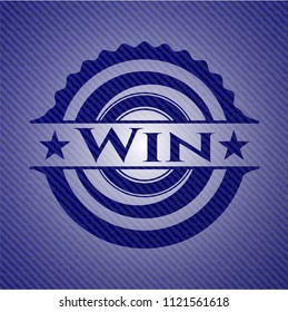 Win emblem with denim texture