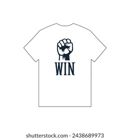 win fist bump punch t shirt vector illustration template design