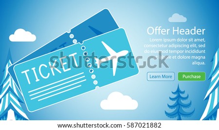 Win Free Airplane Tickets E-mail Newsletter Subscription Special Offer design Mock up Template Layout Vector Illustration