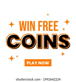 Webbanner mit kostenlosen Coins und Webbannern - Design-Vektorgrafik