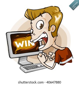 Win in Game. Cartoon Series