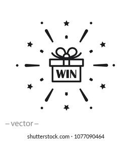 win gift box icon vector