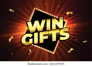 win gift prize golden celebration background vector