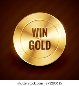 win gold label beautiful vector design illustration