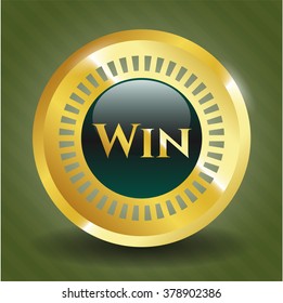 Win golden badge or emblem