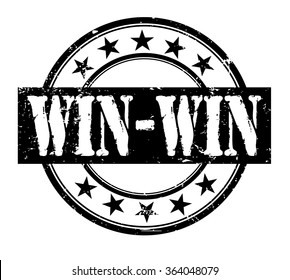 win win grunge rubber stamp on white, vector illustration