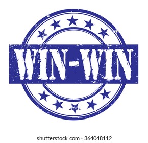 win win grunge rubber stamp on white, vector illustration