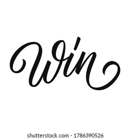 Gewinnen Sie! Handgezeichnete Schrift. Kreative Typografie für Ihr Design. Vektorgrafik.