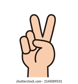 
win or hand gesture V icon, sns, blog button
