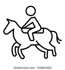 Win horseback riding icon. Outline win horseback riding vector icon for web design isolated on white background