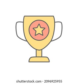 Win Icon in color icon, isolated on white background 